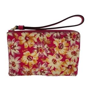 Coach Pink Floral Wristlet
